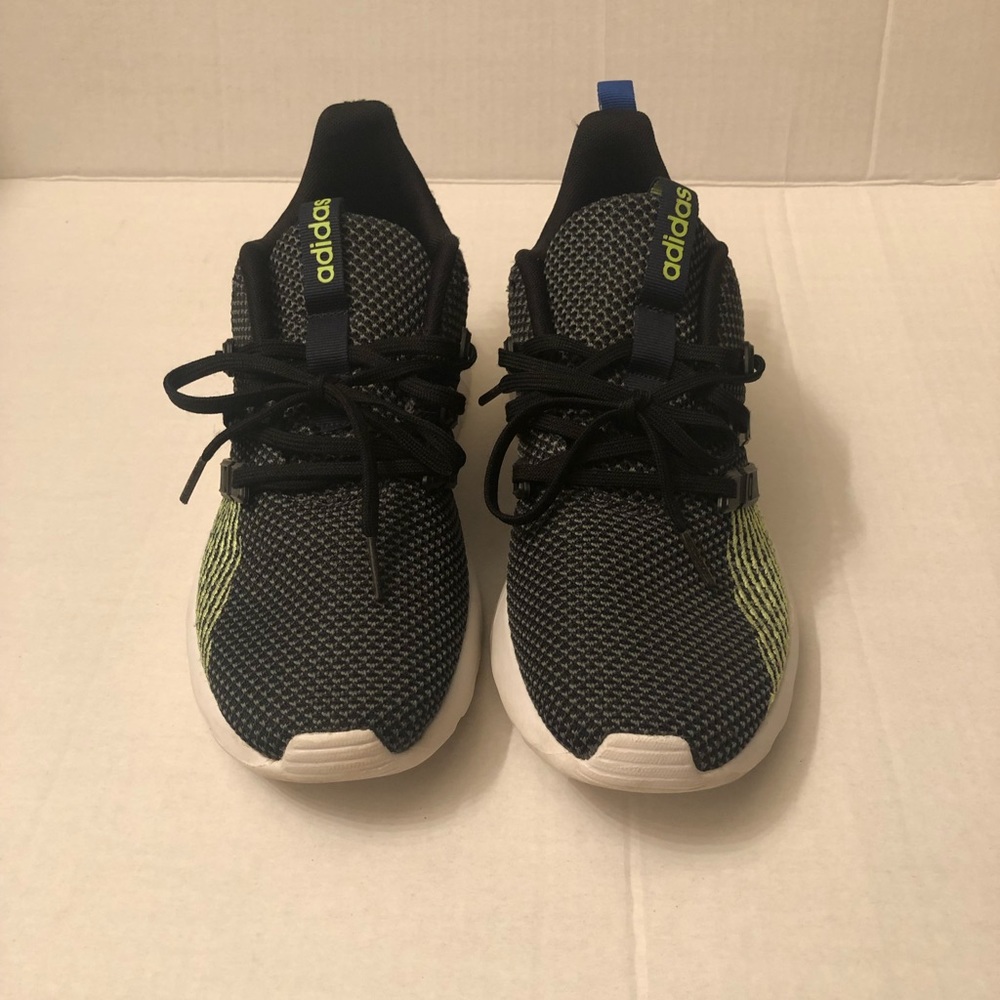 Grey/black blue/green Adidas shoes. Mens size 7.